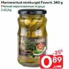 Allahindlus - Marineeritud minikurgid Favorit, 340 g
