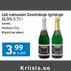 Läti vahuvein Sovetskoje Igristoje 
11,5%,
0,75 l