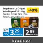 Segafredo Le Origini 
kohvikapsel 
10 x 6 g