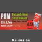 Allahindlus - Piim Tere 2,5%, 1 l,