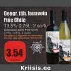 Geogr.täh.lauavein Fine Chile 13,5%,0,75 L, 2 sorti