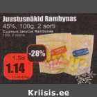 Juustusnäkid Rambynas 45%, 100 g, 2 sorti