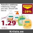 Palmolive vedelseep milk&honey,orange,anti odor, almond milk 300ml