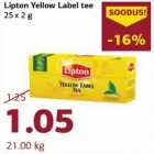 Магазин:Comarket,Скидка:Чай Lipton Yellow Label 25 х 2 г
