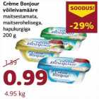 Crème Bonjour võileivamääre maitsestamata,
maitserohelisega, hapukurgiga 200 g