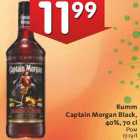 Alkohol - Rumm
Captain Morgan Black,
40%, 70 cl