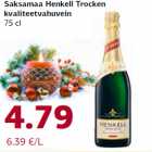 Saksamaa Henkell Trocken
kvaliteetvahuvein
75 cl