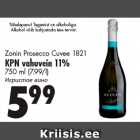 Zonin Prosecco Cuvee 1821 KPN vahuvein 